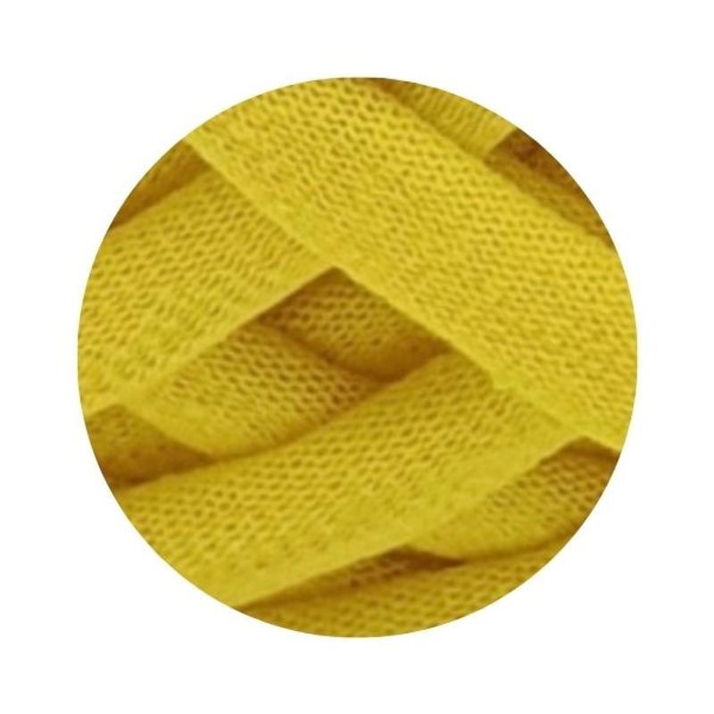 Casa si Gradina - Decoratiuni - DIY - Articole mercerie - Fir panglica pentru crosetat tricotat si macrame, KaDi Medium, 7-9 mm, 110 m, 100% bumbac, culoare Lamaie - Infinity.ro