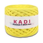 Casa si Gradina - Decoratiuni - DIY - Articole mercerie - Fir panglica pentru crosetat tricotat si macrame, KaDi Medium, 7-9 mm, 110 m, 100% bumbac, culoare Lamaie - Infinity.ro