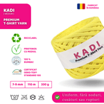 Casa si Gradina - Decoratiuni - DIY - Articole mercerie - Fir panglica pentru crosetat tricotat si macrame, KaDi Medium, 7-9 mm, 110 m, 100% bumbac, culoare Lamaie - Infinity.ro