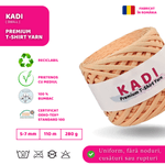 Casa si Gradina - Decoratiuni - DIY - Articole mercerie - Fir panglica pentru crosetat tricotat si macrame, KaDi Small, 5-7 mm, 110 m, 100% bumbac, culoare Piersica - Infinity.ro