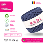 Casa si Gradina - Decoratiuni - DIY - Articole mercerie - Fir panglica pentru crosetat tricotat si macrame, KaDi Small, 5-7 mm, 110 m, 100% bumbac, culoare Denim - Infinity.ro