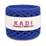 Casa si Gradina - Decoratiuni - DIY - Articole mercerie - Fir panglica pentru crosetat tricotat si macrame, KaDi Medium, 7-9 mm, 110 m, 100% bumbac, culoare Albastru Regal - Infinity.ro