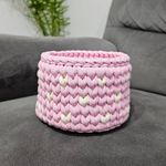 Casa si Gradina - Decoratiuni - Obiecte decorative - Accesorii decorative - Cos Rotund, culoarea Roz-Vanilie - Infinity.ro