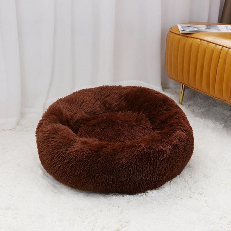 Petshop - Accesorii petshop - Culcusuri si custi - Culcusuri si saltele - Pat pentru animale de companie, Caini si pisici de talie mica,Diametru 50 cm, Pufos - Albastru - Infinity.ro