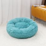 Petshop - Accesorii petshop - Culcusuri si custi - Culcusuri si saltele - Pat pentru animale de companie, Caini si pisici de talie mica,Diametru 50 cm, Pufos - Albastru - Infinity.ro