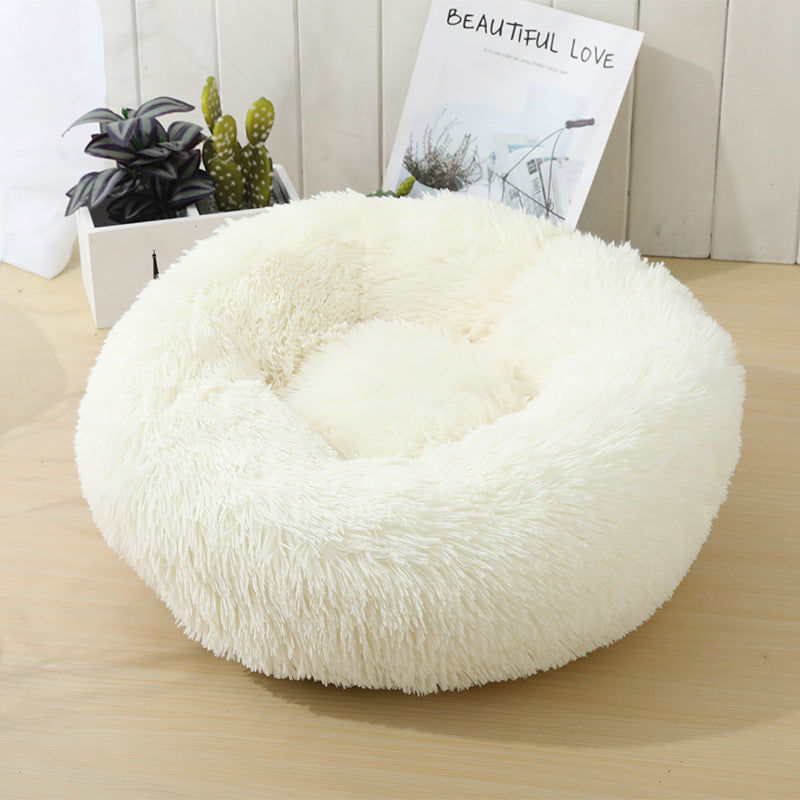 Petshop - Accesorii petshop - Culcusuri si custi - Culcusuri si saltele - Pat pentru animale de companie, Caini si pisici de talie mica,Diametru 50 cm, Pufos - Albastru - Infinity.ro