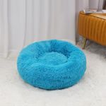 Petshop - Accesorii petshop - Culcusuri si custi - Culcusuri si saltele - Pat pentru animale de companie, Caini si pisici de talie mica,Diametru 50 cm, Pufos - Albastru - Infinity.ro