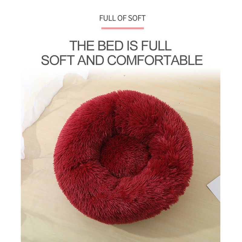 Petshop - Accesorii petshop - Culcusuri si custi - Culcusuri si saltele - Pat pentru animale de companie, Caini si pisici de talie mica,Diametru 50 cm, Pufos - Albastru - Infinity.ro