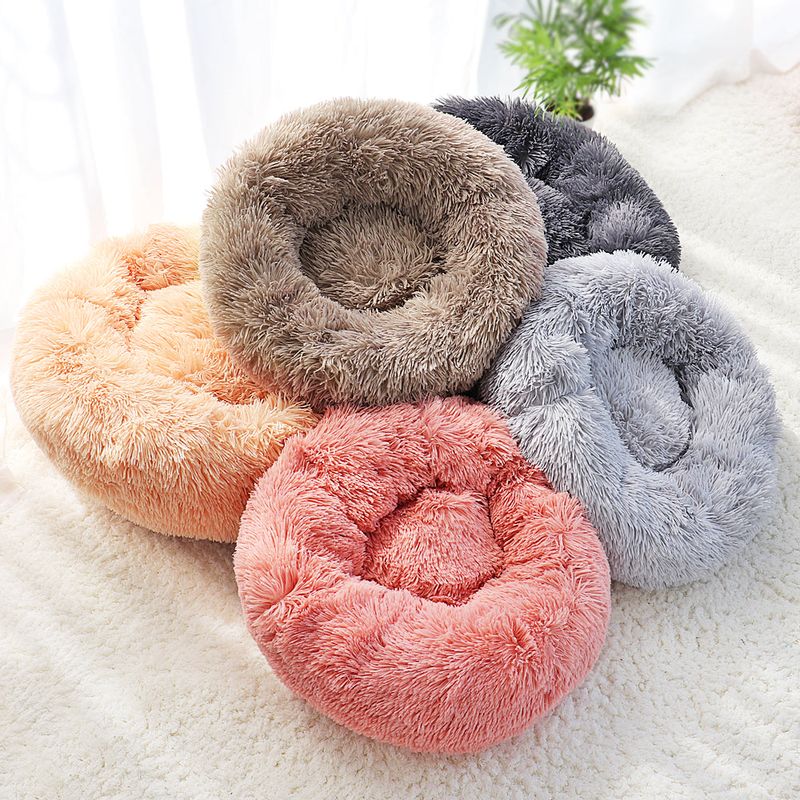 Petshop - Accesorii petshop - Culcusuri si custi - Culcusuri si saltele - Pat pentru animale de companie, Caini si pisici de talie mica,Diametru 50 cm, Pufos - Albastru - Infinity.ro