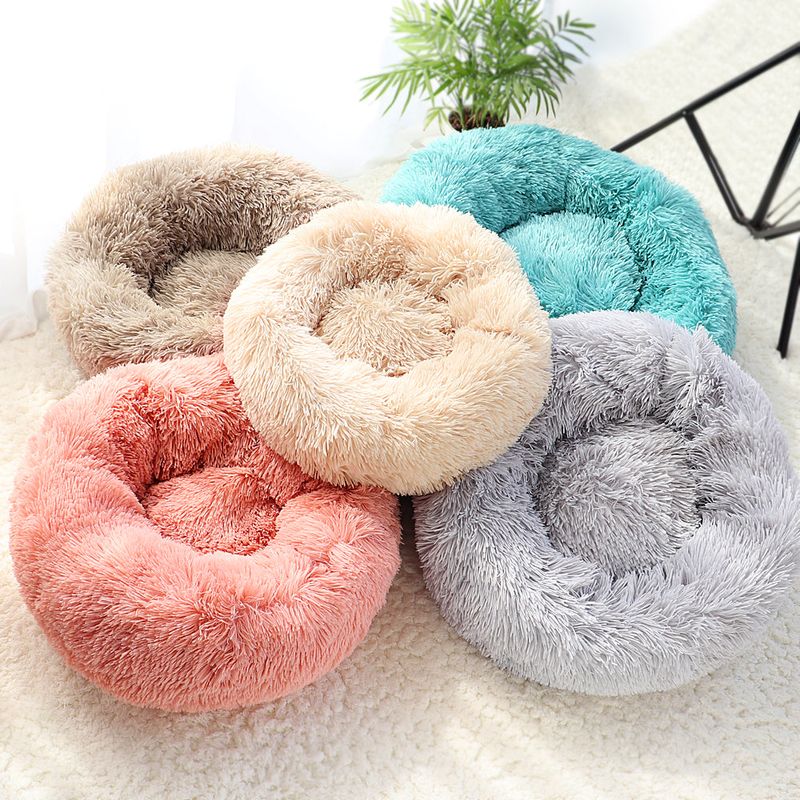 Petshop - Accesorii petshop - Culcusuri si custi - Culcusuri si saltele - Pat pentru animale de companie, Caini si pisici de talie mica,Diametru 50 cm, Pufos - Albastru - Infinity.ro