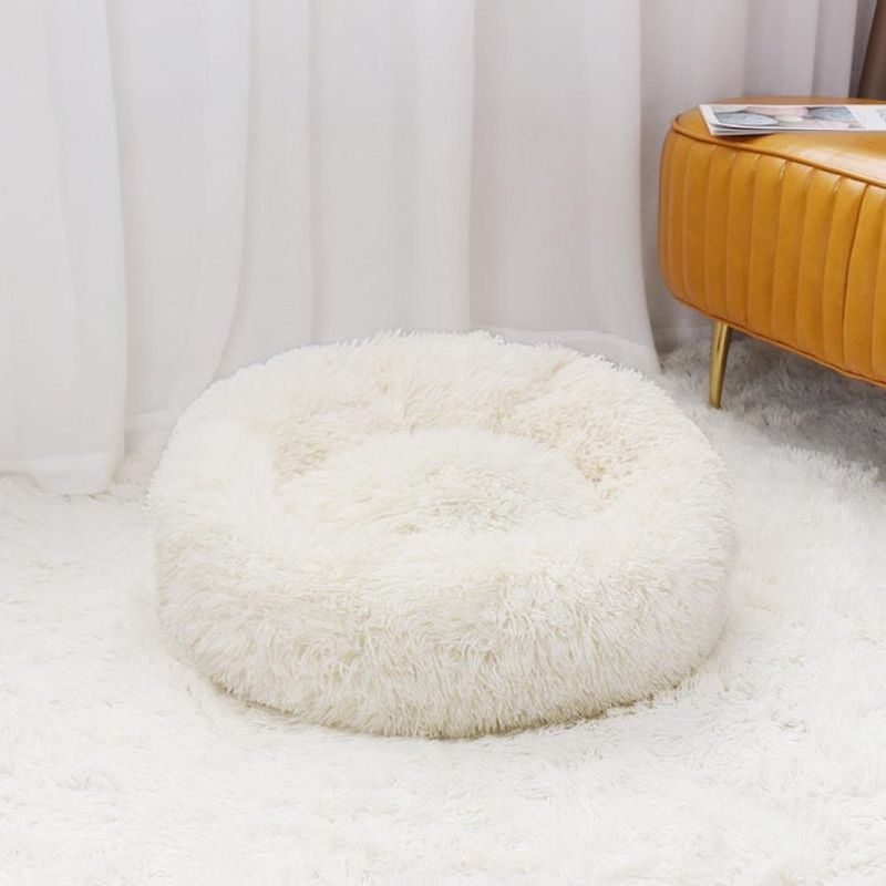 Petshop - Accesorii petshop - Culcusuri si custi - Culcusuri si saltele - Pat pentru animale de companie, Caini si pisici de talie mica,Diametru 50 cm, Pufos - Albastru - Infinity.ro