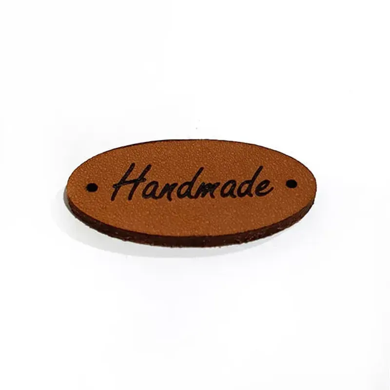 Casa si Gradina - Decoratiuni - DIY - Articole mercerie - Eticheta piele naturala "Handmade" -NATUR - Infinity.ro