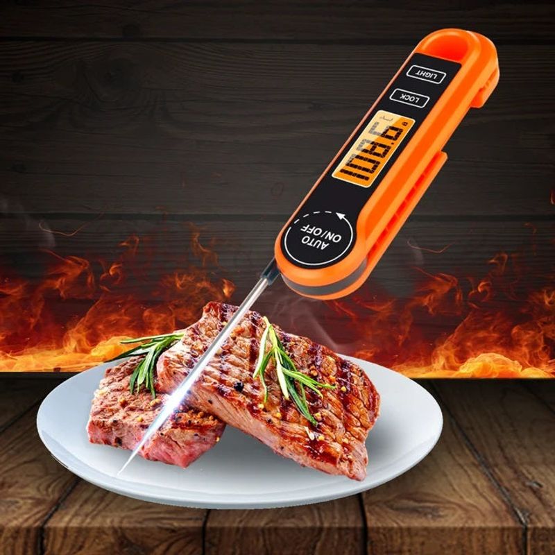 Casa si Gradina - Bucatarie si vesela - Ustensile bucatarie - Termometre bucatarie - Termometru alimentar digital cu citire imediata, masoara intre -50°C si +300°C, portocaliu - Infinity.ro