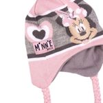 Fashion, accesorii si bijuterii - Copii - Accesorii copii - Caciuli si palarii copii - Caciula pentru copii, Minnie Mouse, cu pompon si urechi, roz cu gri - Infinity.ro