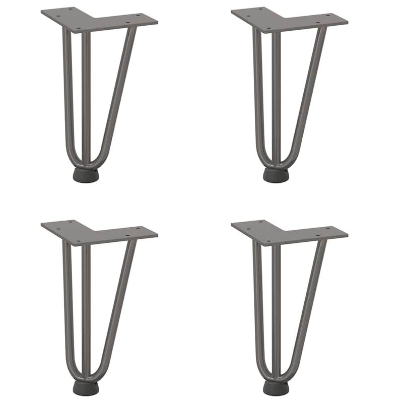 Casa si Gradina - Mobilier - Feronerie si accesorii mobila - Picioare de masa in ac de par 4 buc Otel natural Otel solid, model 3 rods, mărime 20 cm - Infinity.ro