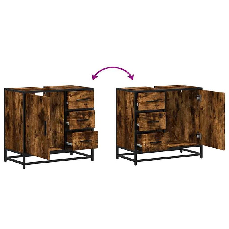 Casa si Gradina - Mobilier - Seturi de mobilier - Seturi baie - Dulap pentru chiuveta de baie stejar afumat 65x33x60 cm lemn - Infinity.ro