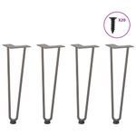 Casa si Gradina - Mobilier - Feronerie si accesorii mobila - Picioare de masa in ac de par 4 buc Otel natural Otel solid, model 2 rods, mărime 42 cm - Infinity.ro
