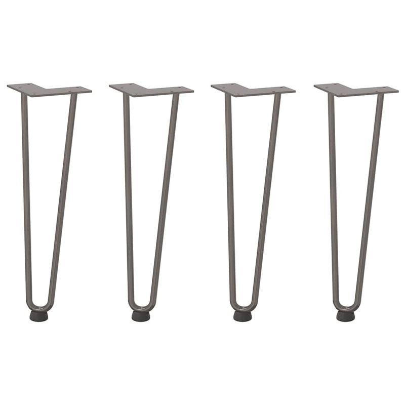 Casa si Gradina - Mobilier - Feronerie si accesorii mobila - Picioare de masa in ac de par 4 buc Otel natural Otel solid, model 2 rods, mărime 42 cm - Infinity.ro