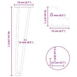 Casa si Gradina - Mobilier - Feronerie si accesorii mobila - Picioare de masa in ac de par 4 buc Otel natural Otel solid, model 2 rods, mărime 42 cm - Infinity.ro