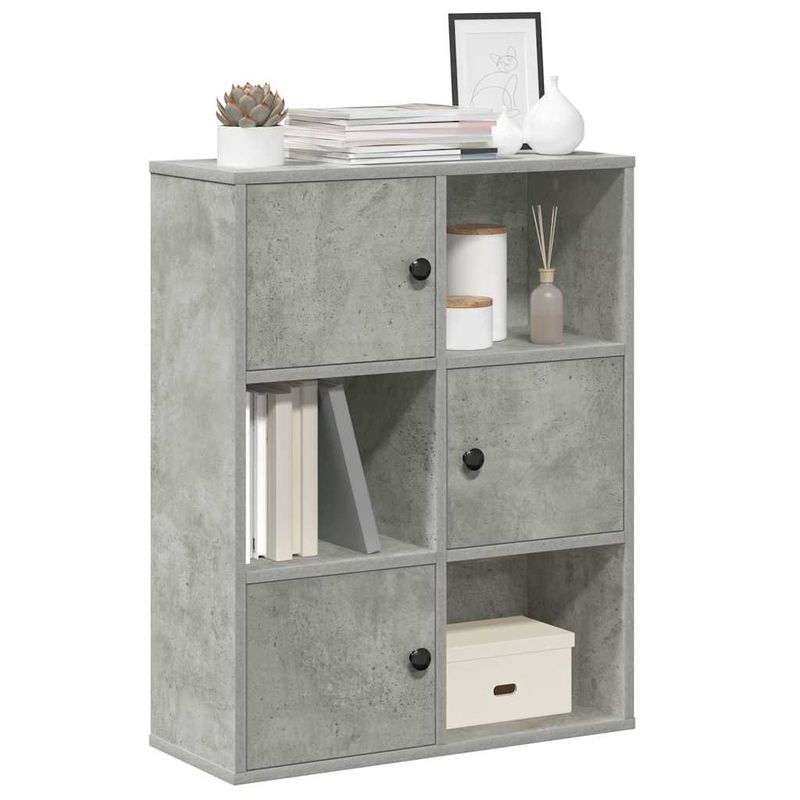 Casa si Gradina - Mobilier - Biblioteci si rafturi - Biblioteci - Biblioteca, gri beton, 60x24x76,5 cm, lemn prelucrat - Infinity.ro