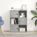 Casa si Gradina - Mobilier - Biblioteci si rafturi - Biblioteci - Biblioteca, gri beton, 60x24x76,5 cm, lemn prelucrat - Infinity.ro