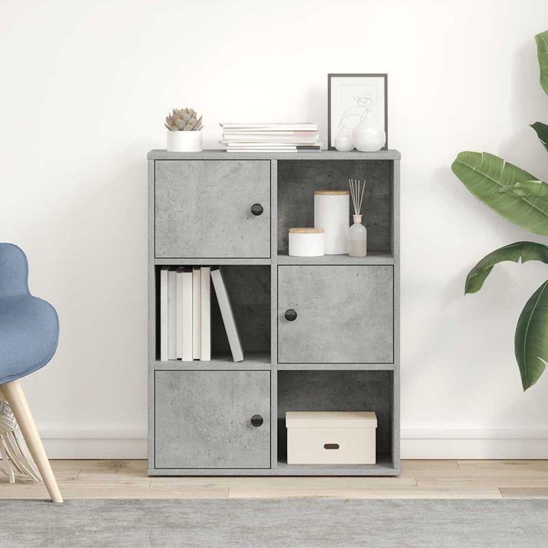 Casa si Gradina - Mobilier - Biblioteci si rafturi - Biblioteci - Biblioteca, gri beton, 60x24x76,5 cm, lemn prelucrat - Infinity.ro