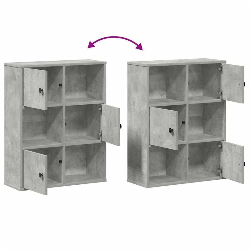 Casa si Gradina - Mobilier - Biblioteci si rafturi - Biblioteci - Biblioteca, gri beton, 60x24x76,5 cm, lemn prelucrat - Infinity.ro