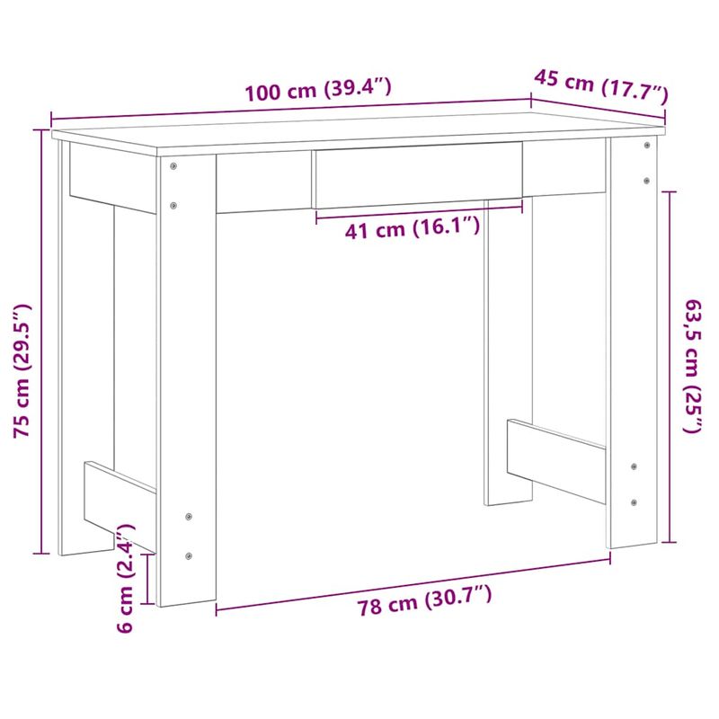 Casa si Gradina - Mobilier - Mese si birouri - Birouri - Birou din lemn vechi 100x45x75 cm din lemn prelucrat - Infinity.ro