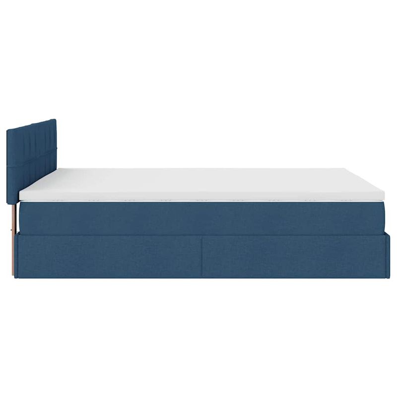 Casa si Gradina - Mobilier - Paturi si accesorii - Paturi - Cadru de pat otoman cu saltea tesatura albastra 140x190cm - Infinity.ro