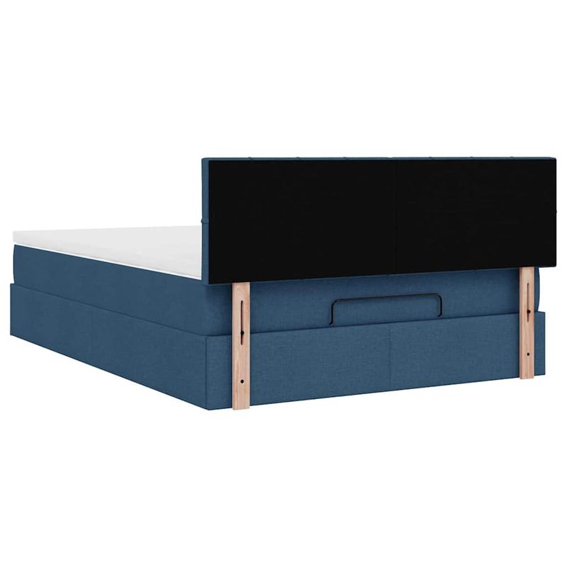 Casa si Gradina - Mobilier - Paturi si accesorii - Paturi - Cadru de pat otoman cu saltea tesatura albastra 140x190cm - Infinity.ro