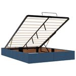 Casa si Gradina - Mobilier - Paturi si accesorii - Paturi - Cadru de pat otoman cu saltea tesatura albastra 140x190cm - Infinity.ro