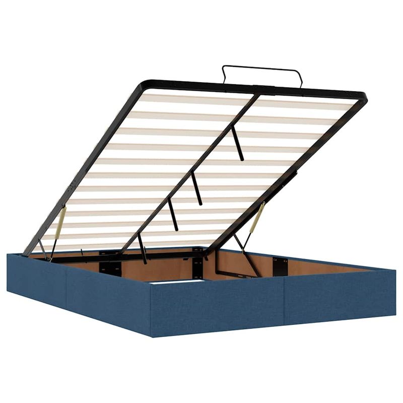 Casa si Gradina - Mobilier - Paturi si accesorii - Paturi - Cadru de pat otoman cu saltea tesatura albastra 140x190cm - Infinity.ro