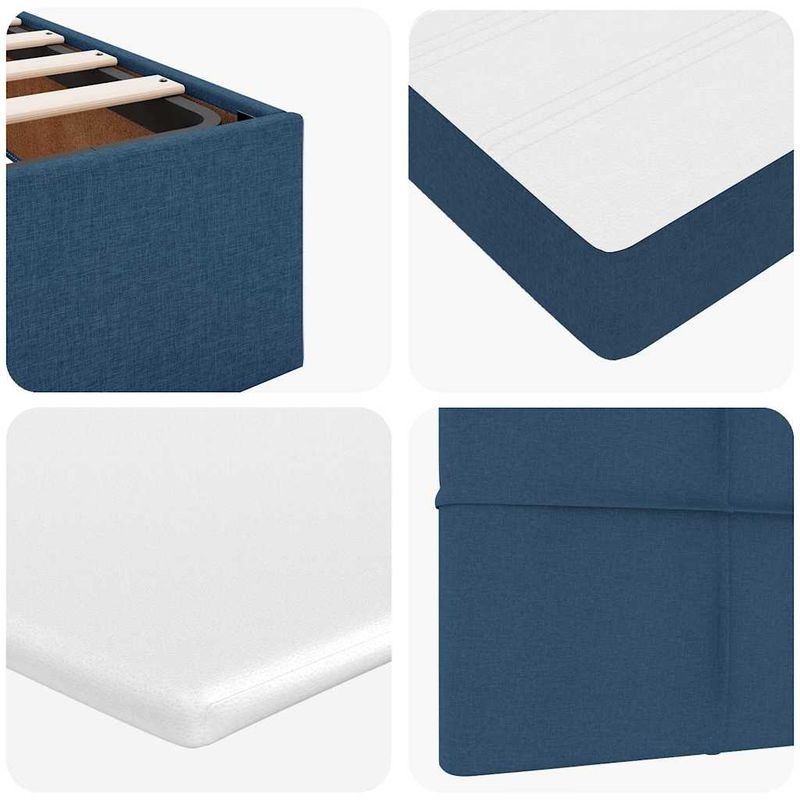 Casa si Gradina - Mobilier - Paturi si accesorii - Paturi - Cadru de pat otoman cu saltea tesatura albastra 140x190cm - Infinity.ro