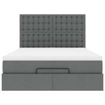 Casa si Gradina - Mobilier - Paturi si accesorii - Paturi - Cadru pat otoman cu saltea tesatura gri inchis 140x190cm - Infinity.ro