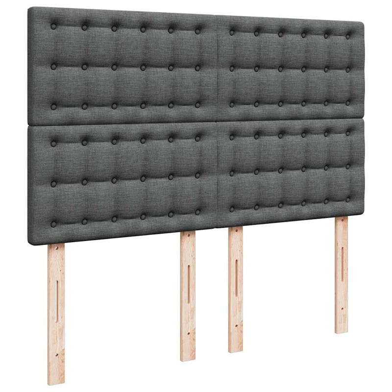Casa si Gradina - Mobilier - Paturi si accesorii - Paturi - Cadru pat otoman cu saltea tesatura gri inchis 140x190cm - Infinity.ro