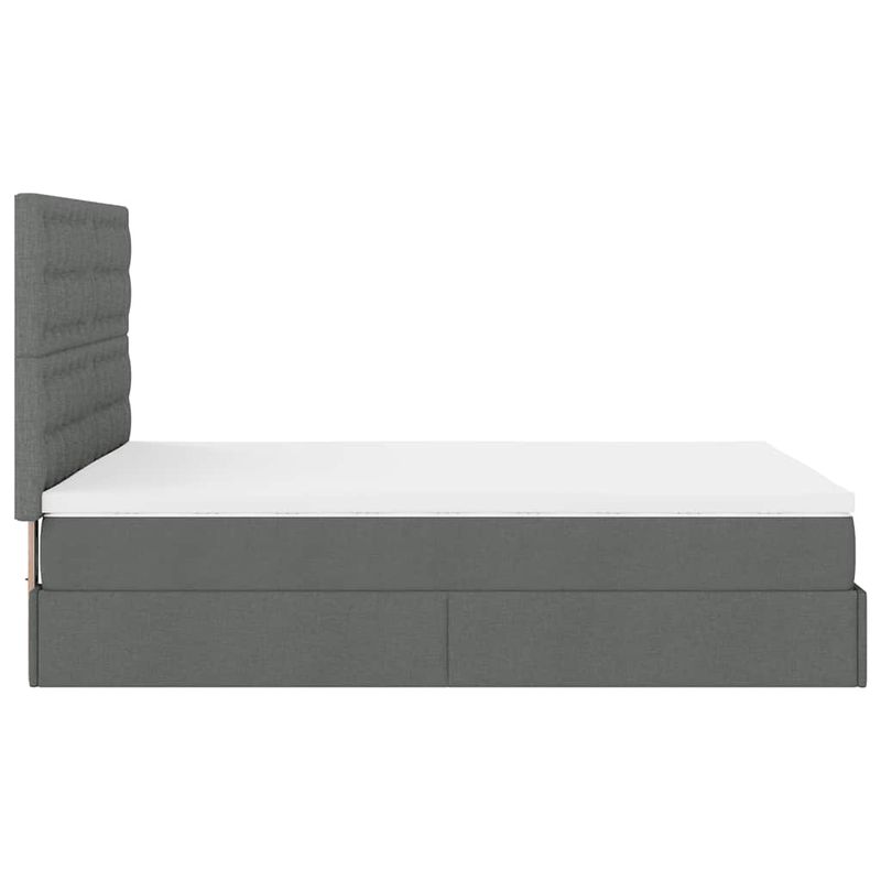Casa si Gradina - Mobilier - Paturi si accesorii - Paturi - Cadru pat otoman cu saltea tesatura gri inchis 140x190cm - Infinity.ro