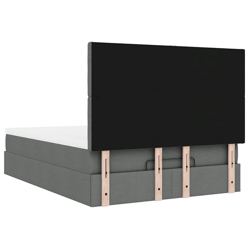 Casa si Gradina - Mobilier - Paturi si accesorii - Paturi - Cadru pat otoman cu saltea tesatura gri inchis 140x190cm - Infinity.ro