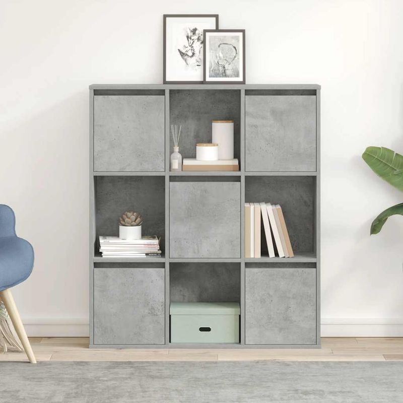 Casa si Gradina - Mobilier - Biblioteci si rafturi - Biblioteci - Biblioteca, gri beton, 89x24x101,5 cm, lemn prelucrat - Infinity.ro