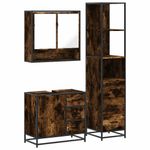 Casa si Gradina - Mobilier - Seturi de mobilier - Seturi baie - Set mobilier de baie, 3 piese, stejar fumuriu, lemn prelucrat - Infinity.ro