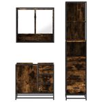 Casa si Gradina - Mobilier - Seturi de mobilier - Seturi baie - Set mobilier de baie, 3 piese, stejar fumuriu, lemn prelucrat - Infinity.ro
