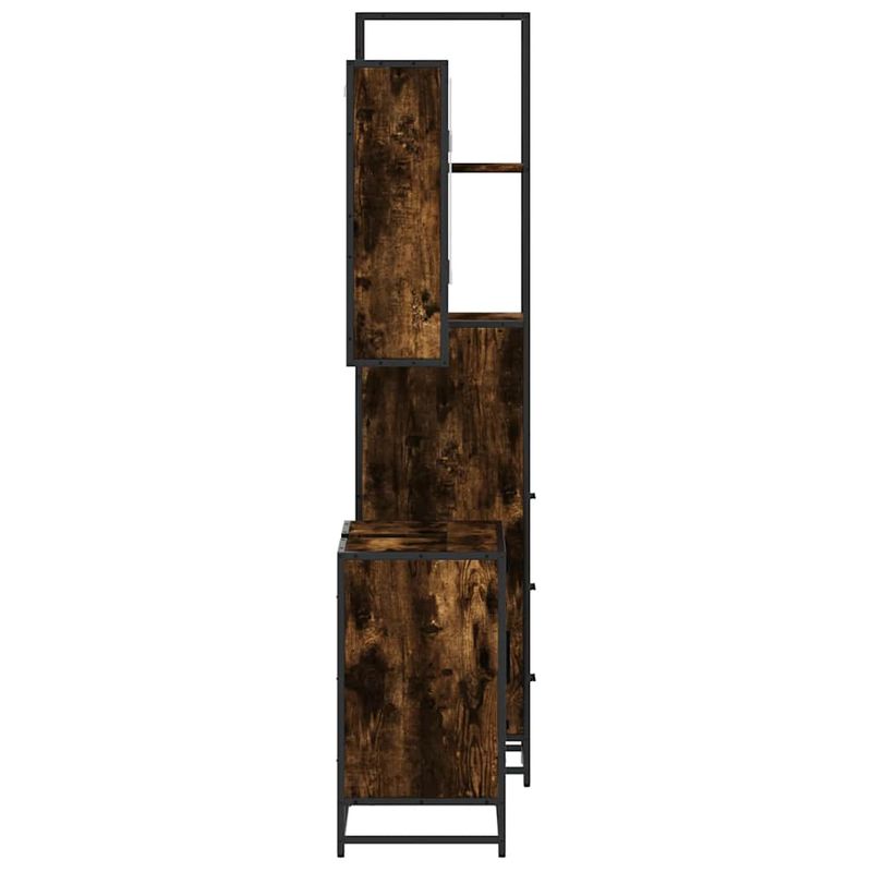 Casa si Gradina - Mobilier - Seturi de mobilier - Seturi baie - Set mobilier de baie, 3 piese, stejar fumuriu, lemn prelucrat - Infinity.ro