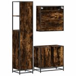 Casa si Gradina - Mobilier - Seturi de mobilier - Seturi baie - Set mobilier de baie, 3 piese, stejar fumuriu, lemn prelucrat - Infinity.ro