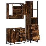 Casa si Gradina - Mobilier - Seturi de mobilier - Seturi baie - Set mobilier de baie, 3 piese, stejar fumuriu, lemn prelucrat - Infinity.ro