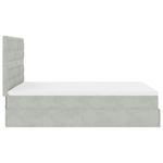 Casa si Gradina - Mobilier - Paturi si accesorii - Paturi - Cadru de pat otoman cu saltele Gri deschis 140x190cm catifea - Infinity.ro
