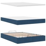 Casa si Gradina - Mobilier - Paturi si accesorii - Paturi - Pat otoman cu saltea albastru 140x190 cm stofa, model nasturi - Infinity.ro