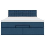 Casa si Gradina - Mobilier - Paturi si accesorii - Paturi - Cadru de pat otoman cu saltea tesatura albastra 140x190cm - Infinity.ro