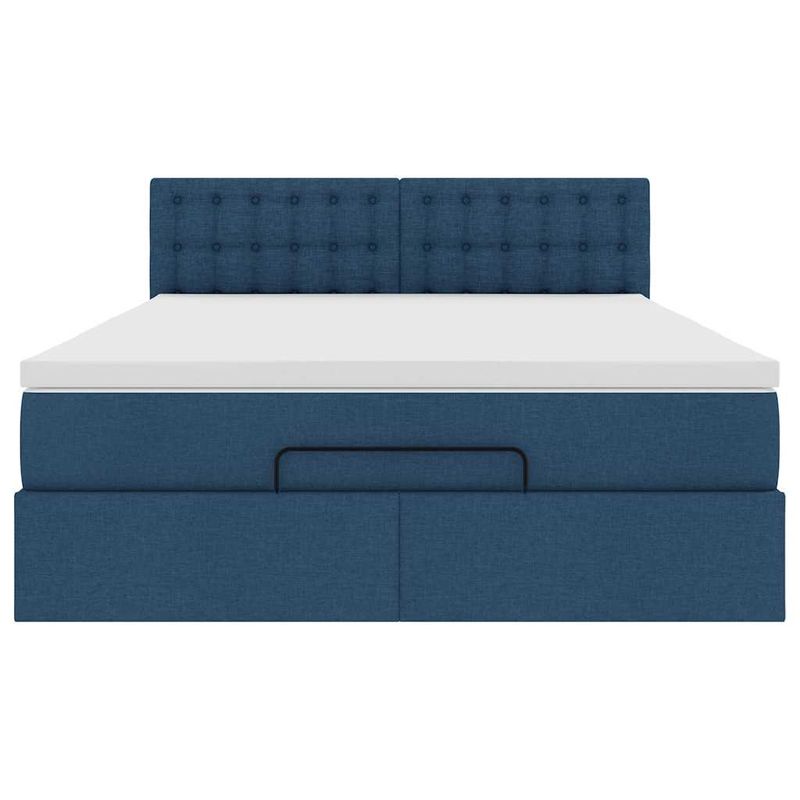 Casa si Gradina - Mobilier - Paturi si accesorii - Paturi - Cadru de pat otoman cu saltea tesatura albastra 140x190cm - Infinity.ro