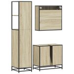 Casa si Gradina - Mobilier - Seturi de mobilier - Seturi baie - Set mobilier de baie, 3 piese, stejar sonoma, lemn prelucrat - Infinity.ro