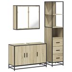 Casa si Gradina - Mobilier - Seturi de mobilier - Seturi baie - Set mobilier de baie, 3 piese, stejar sonoma, lemn prelucrat - Infinity.ro
