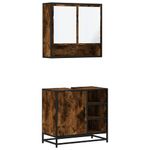 Casa si Gradina - Mobilier - Seturi de mobilier - Seturi baie - Set mobilier de baie, 2 piese, stejar fumuriu, lemn prelucrat - Infinity.ro